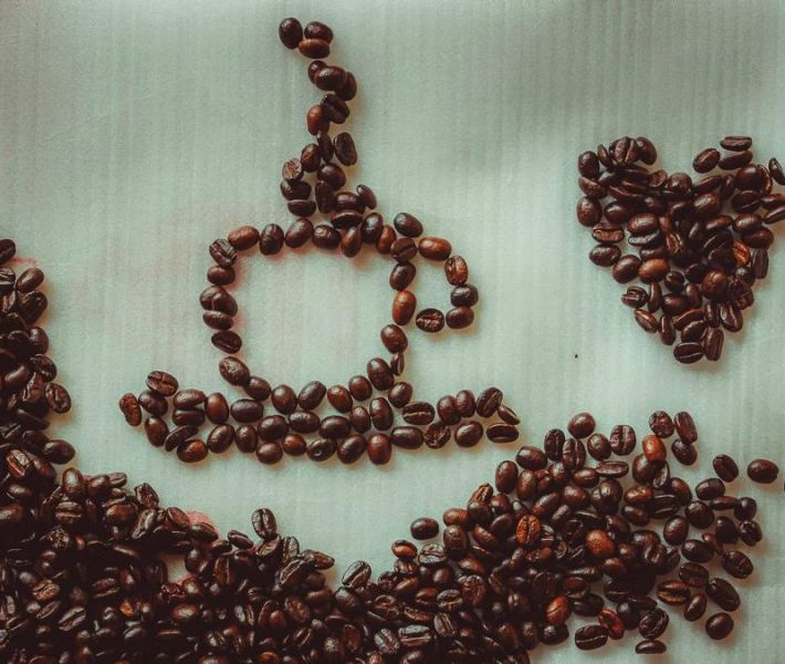 A composition made up by coffee beans