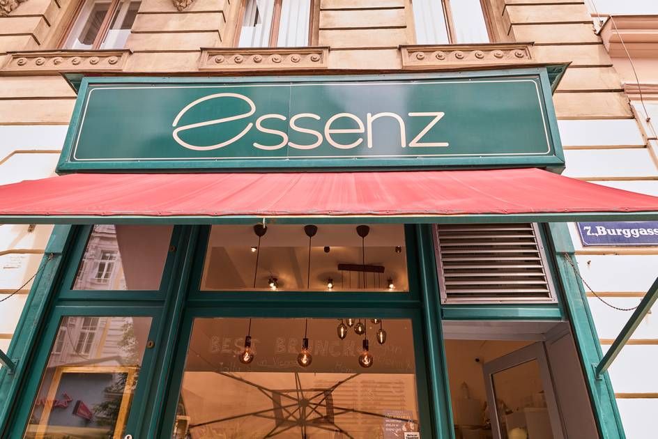 Café Essenz signboard above the main entrance.